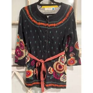 Anthropologie Sparrow Floral Cardigan cotton, nylon, cashmere blend